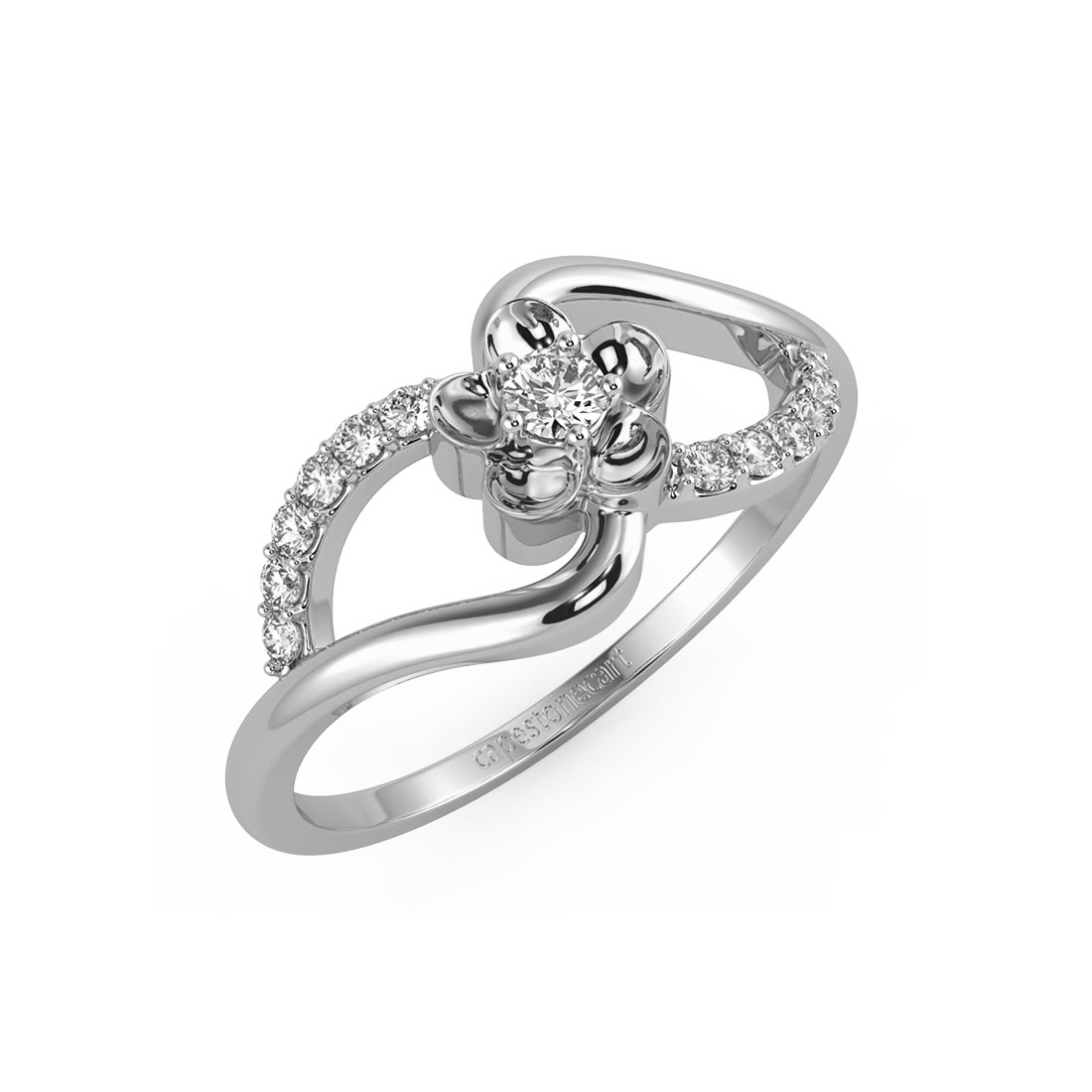 Gold Floral Soliatire Diamond Ring – GIVA Jewellery