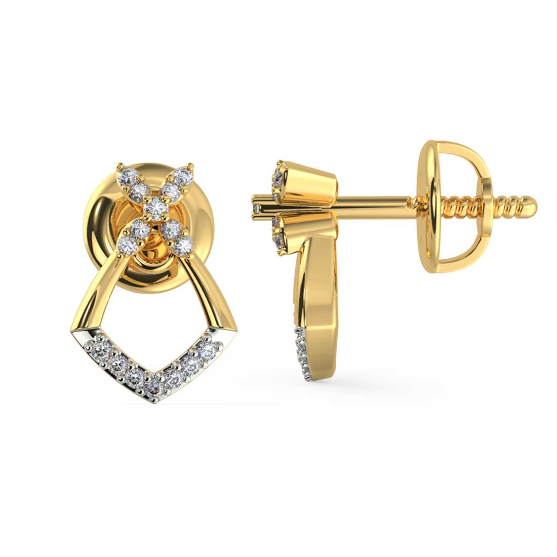 10kt Yellow Gold Womens Round Diamond Slender Crossover Hoop Earrings –  Gold N Diamonds