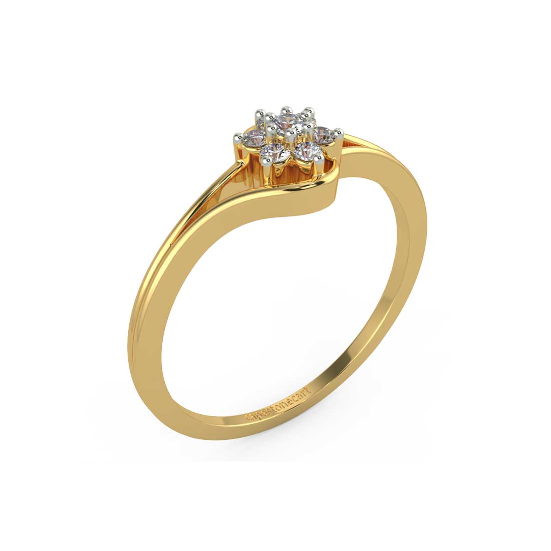 Iridescent 18 Karat Gold And Diamond Ring For Men